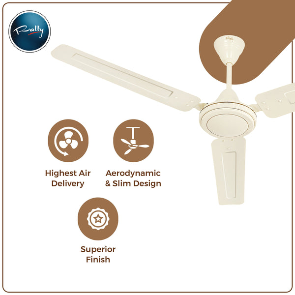 Rally Hi-Speed Ceiling Fan 1200/900mm 3 Blades 5 years Warranty