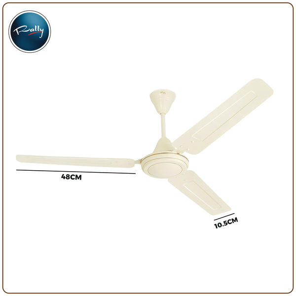 Rally Hi-Speed Ceiling Fan 1200/900mm 3 Blades 5 years Warranty