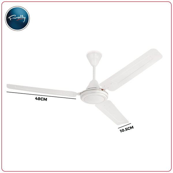 Rally Hi-Speed Ceiling Fan 1200/900mm 3 Blades 5 years Warranty