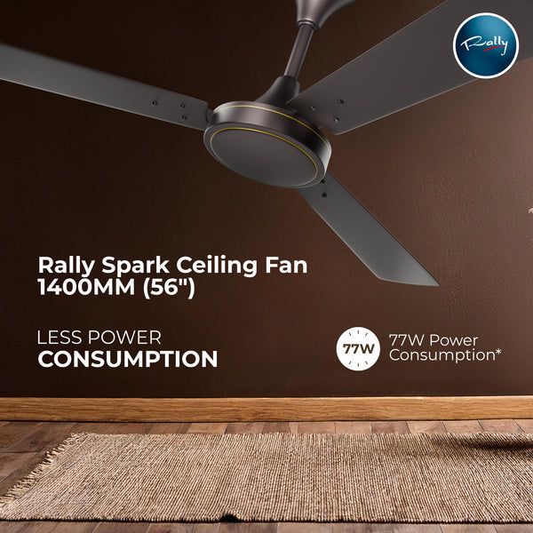 Rally Spark Ceiling Fan || 1200/1400 mm || 3 Blades || 5 Years Warranty