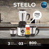Rally Steelo Mixer Grinder 800W with 3 Stainless Steel Jars + 1 Nutri Jar (Free)