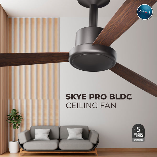 Rally Skye Pro 5 (Wood) Stars Rated BLDC Ceiling Fan 1200mm (48") with Smart Remote and 5 Years Warranty