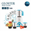 Rally Gloster Mixer Grinder 750W 1HP with 3 Stainless Steel Jars + 1 Fruit Jar