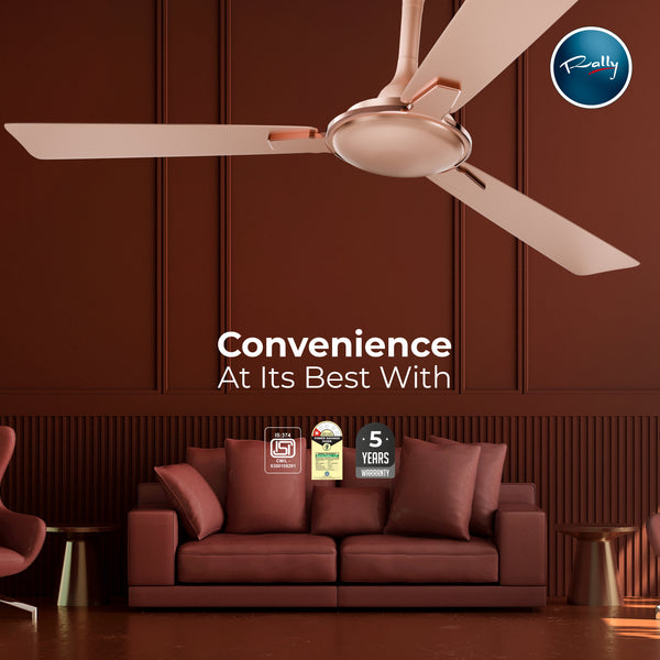 Rally Pixel Dlx Ceiling Fan || 900 Mm || 3 Blades || 5 Years Warranty