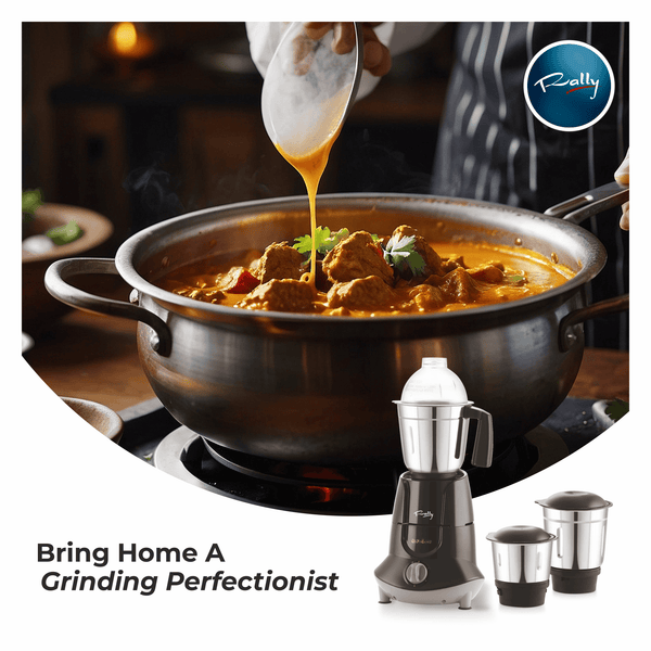 Rally Comet Mixer Grinder 750W 1 HP with 3 Stainless Steel Jars