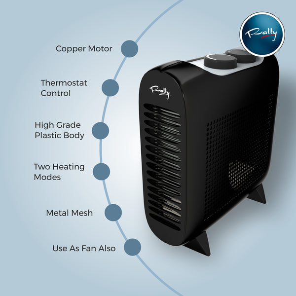 Rally Bluster Fan Room Heater 1000-2000W