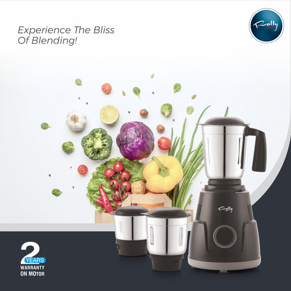 Rally Hector Mixer Grinder with 3 Stainless Steel Jars