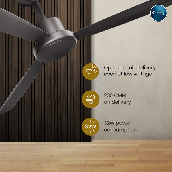 Rally SKYE Pro 5 Stars Rated Bldc Ceiling Fan 1200mm (48") with Smart Remote and 5 Years Warranty