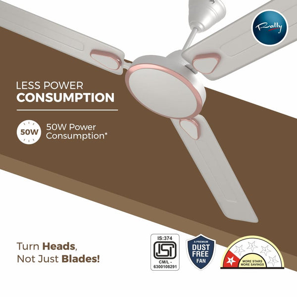 Rally Decowind Ceiling Fan || 1200mm || 3 Blades || 5 years Warranty