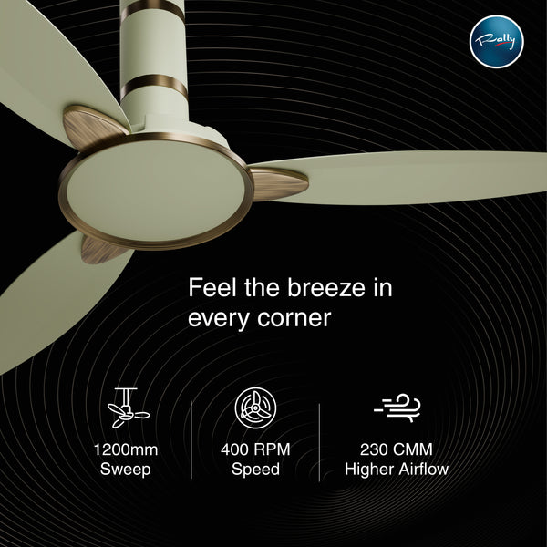 Rally Fortuner 1200mm High speed Ceiling Fans for Home | 5 years Warranty