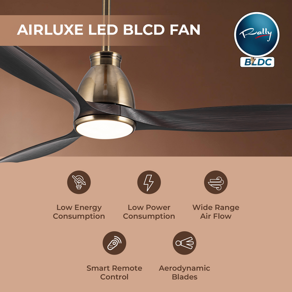 Airluxe 3 Blade LED Wood BLDC Fan