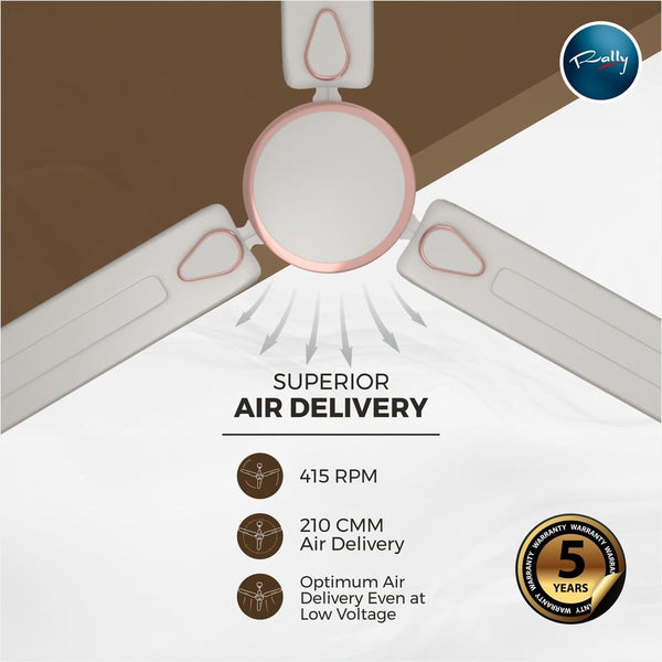 Rally Decowind Ceiling Fan || 1200mm || 3 Blades || 5 years Warranty