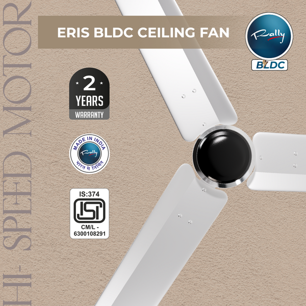 Rally Eris 5 Stars Rated Bldc Ceiling Fan 1200mm (48") with Smart Remote and 2 Years Warranty