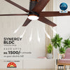 SYNERGY WOOD 48" BLDC FAN WITH LIGHT
