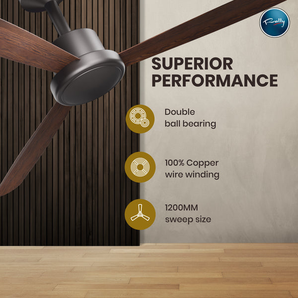 Rally SKYE Pro 5 Stars Rated Bldc Ceiling Fan 1200mm (48") with Smart Remote and 5 Years Warranty
