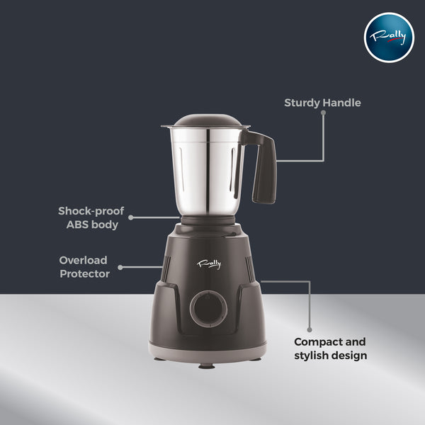 Rally Hector Mixer Grinder with 3 Stainless Steel Jars