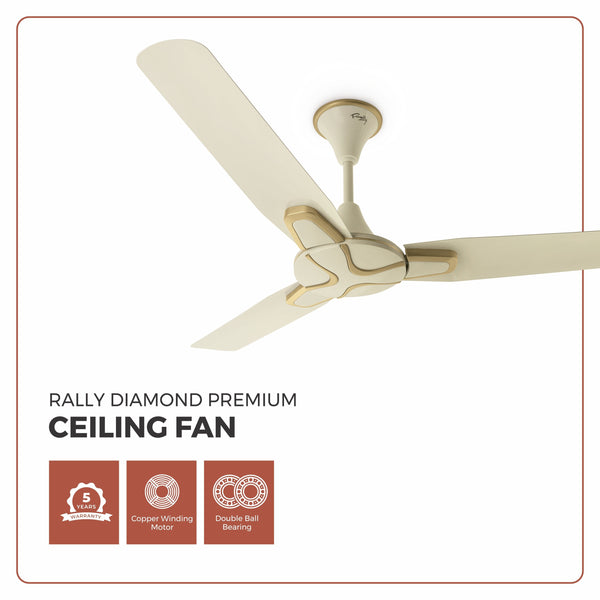 Rally Diamond Premium Ceiling Fan || 1200mm || 3 Blades || 5 years Warranty