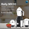 Rally MX30 Mixer Grinder 750W 1HP with 3 Stainless Steel Jars