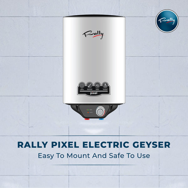 Rally Pixel Storage Geyser with 5 Year Coil Warranty + 7 Year Tank Warranty (15L & 25L) 2 Year Coil Warranty (10 L)