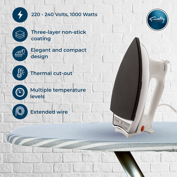 Rally Beetle 1000W Dry Iron Heavy Weight Plancha