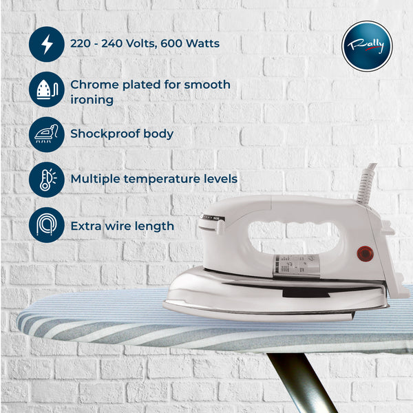 Rally Jazz 600W Dry Iron Heavy Weight Plancha