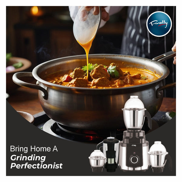 Rally Steelex Mixer Grinder 1100W with 4 Stainless Steel Jars