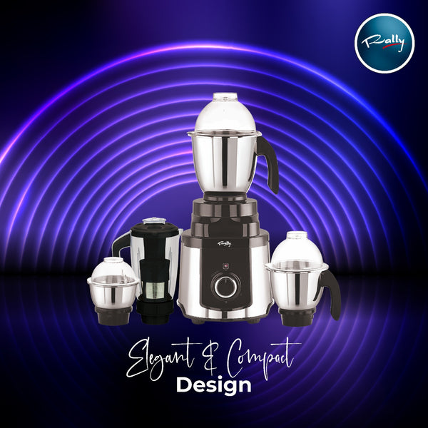 Rally Steelex Mixer Grinder 1100W with 4 Stainless Steel Jars